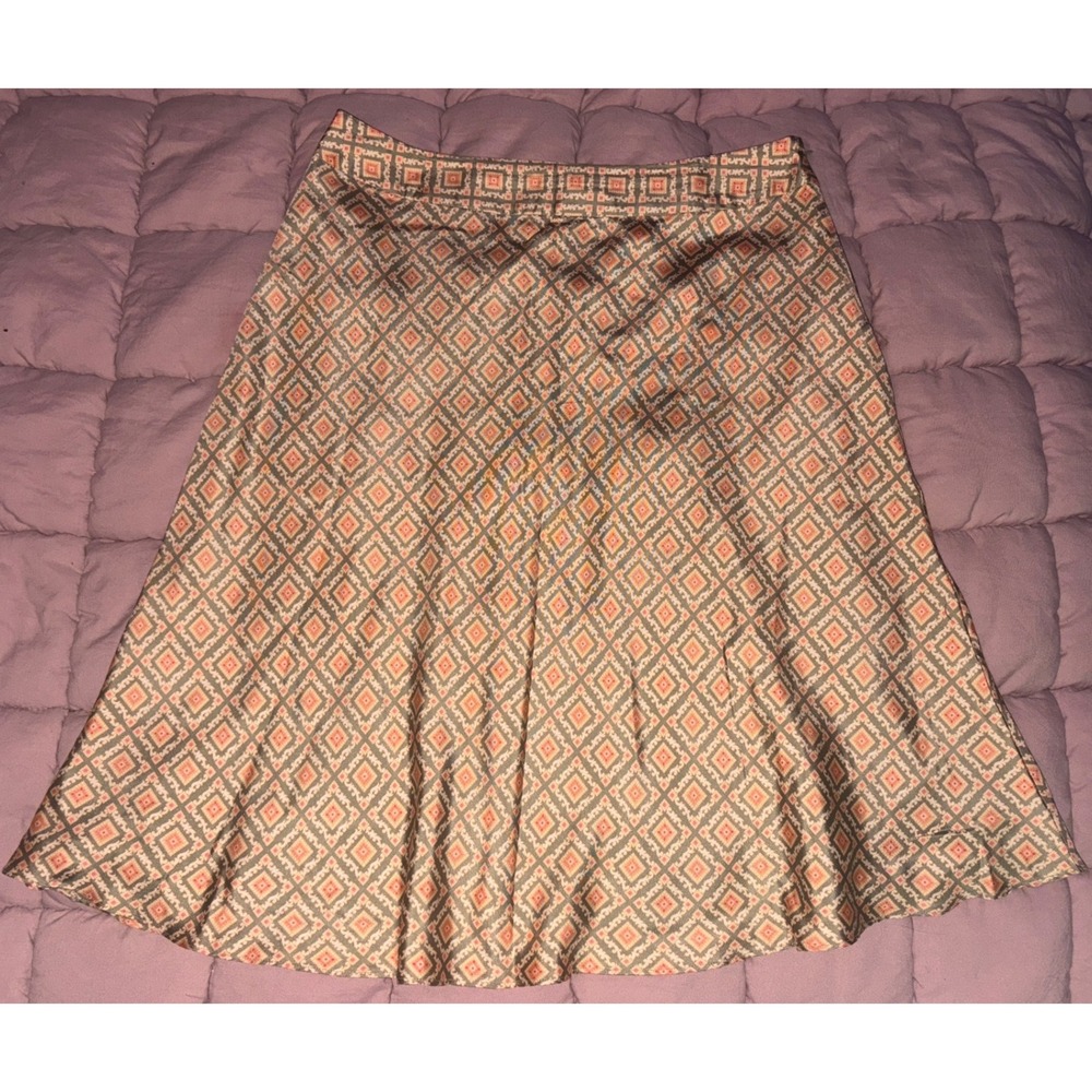 Valerie Stevens Womens Multicolor Geometric A-Line Silk Skirt, Size 12P